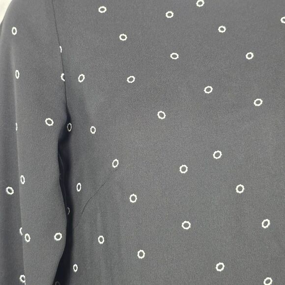H&M Black Polka Dot Long Sleeve Shift Dress Sz 4 - Picture 4 of 9
